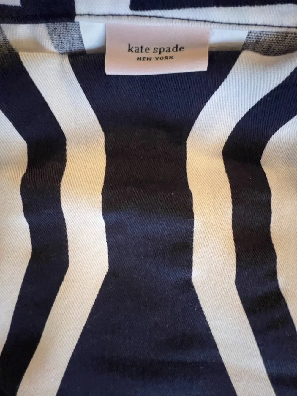 KATE SPADE NY Shower Curtain BOW TILE Design Navy Blue White 69